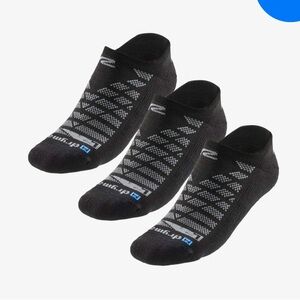 DryMax socks. Size small, 3 pack, black, no show, light cushion. NWT